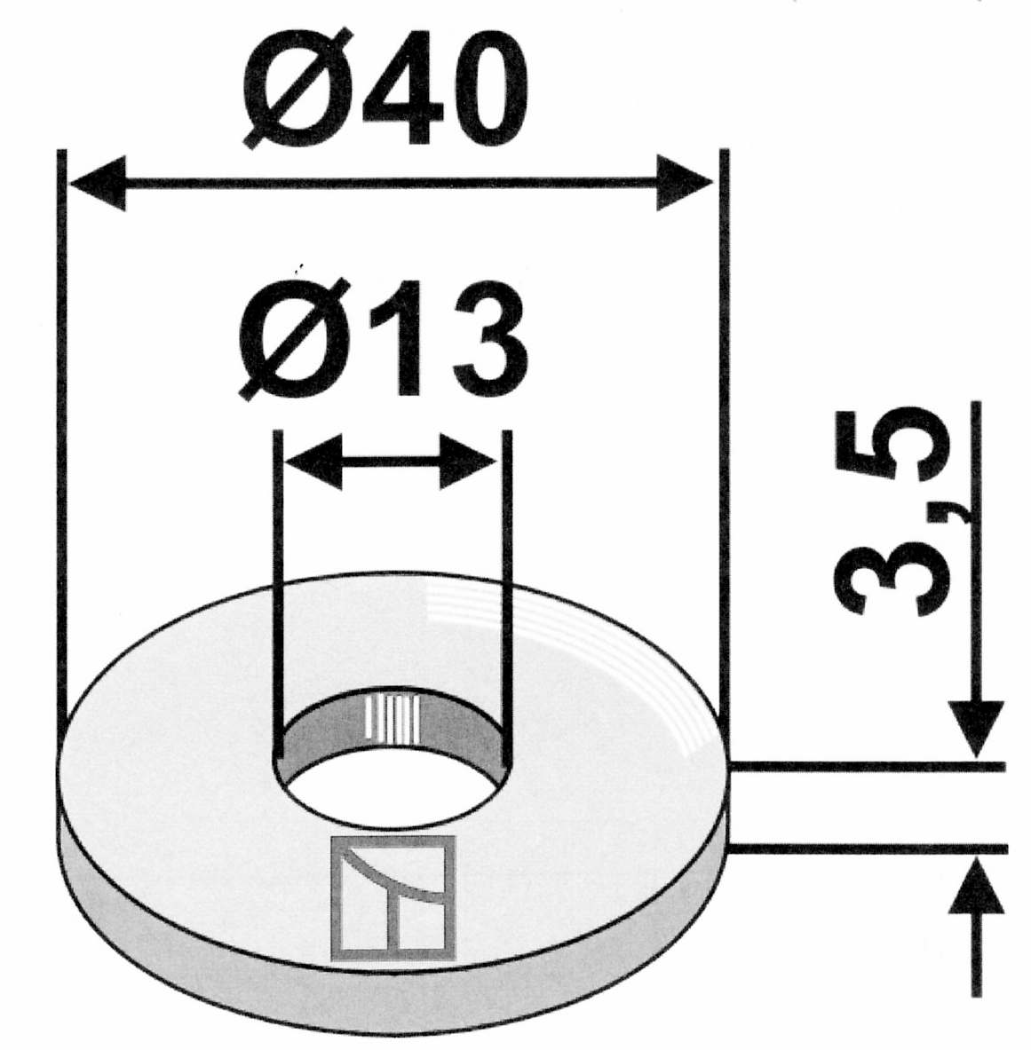 Beilagscheibe M12 ø13xø40x3,5mm